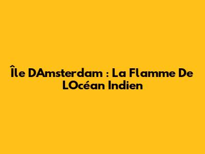 Île D'Amsterdam : La Flamme De L'Océan Indien