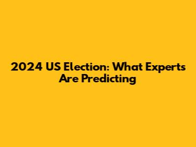 2024 US Election: What Experts Are Predicting