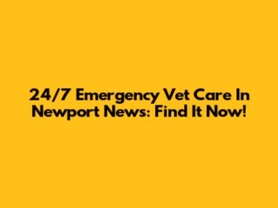 24/7 Emergency Vet Care In Newport News: Find It Now!