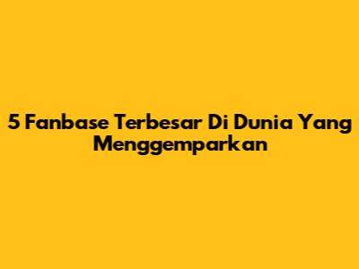 5 Fanbase Terbesar Di Dunia Yang Menggemparkan