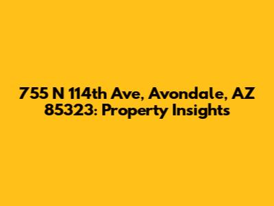755 N 114th Ave, Avondale, AZ 85323: Property Insights