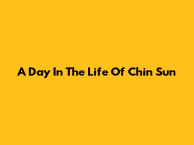 A Day In The Life Of Chin Sun