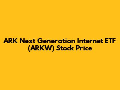ARK Next Generation Internet ETF (ARKW) Stock Price