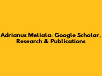 Adrianus Meliala: Google Scholar, Research & Publications