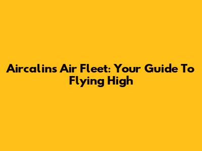 Aircalin's Air Fleet: Your Guide To Flying High