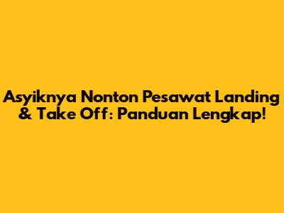 Asyiknya Nonton Pesawat Landing & Take Off: Panduan Lengkap!