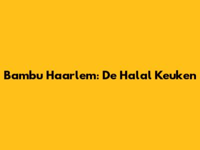 Bambu Haarlem: De Halal Keuken