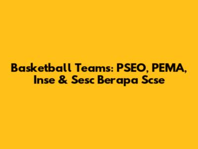 Basketball Teams: PSEO, PEMA, Inse & Sesc Berapa Scse