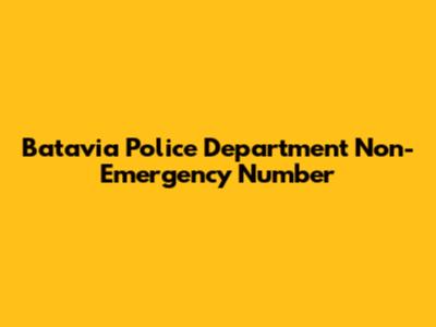 Batavia Police Department Non-Emergency Number