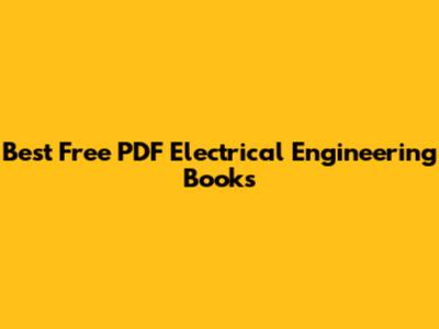 Best Free PDF Electrical Engineering Books