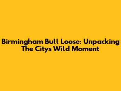 Birmingham Bull Loose: Unpacking The City's Wild Moment