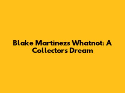 Blake Martinez's Whatnot: A Collector's Dream