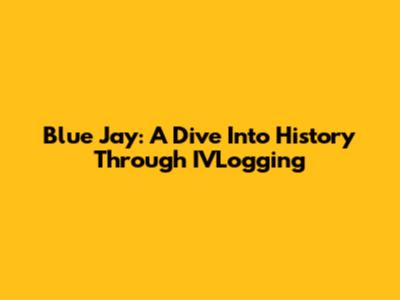 Blue Jay: A Dive Into History Through IVLogging