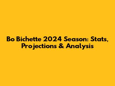 Bo Bichette 2024 Season: Stats, Projections & Analysis