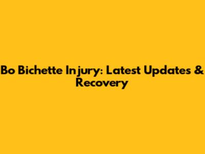 Bo Bichette Injury: Latest Updates & Recovery
