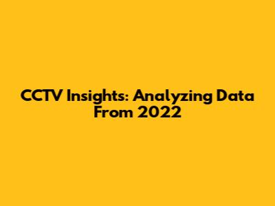 CCTV Insights: Analyzing Data From 2022