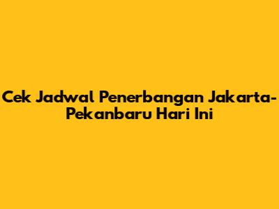 Cek Jadwal Penerbangan Jakarta-Pekanbaru Hari Ini