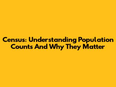 Census: Understanding Population Counts And Why They Matter