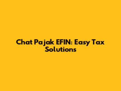 Chat Pajak EFIN: Easy Tax Solutions