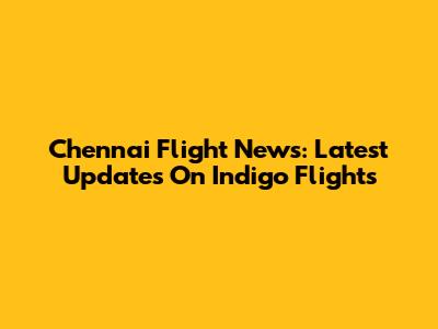 Chennai Flight News: Latest Updates On Indigo Flights