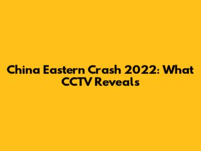 China Eastern Crash 2022: What CCTV Reveals