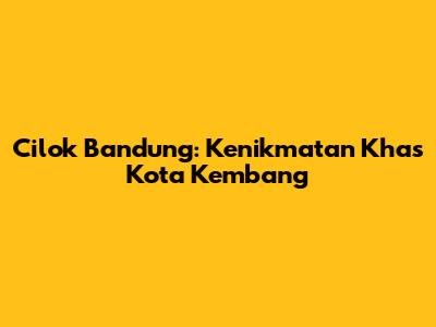 Cilok Bandung: Kenikmatan Khas Kota Kembang