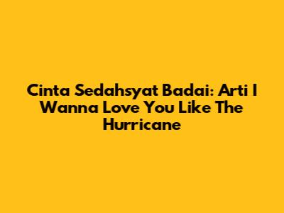 Cinta Sedahsyat Badai: Arti 'I Wanna Love You Like The Hurricane'