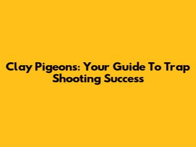 Clay Pigeons: Your Guide To Trap Shooting Success