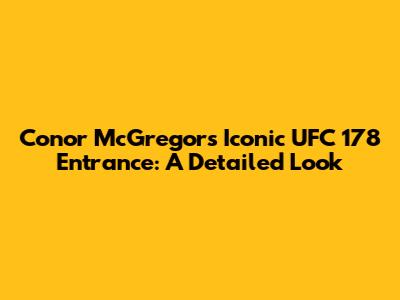 Conor McGregor's Iconic UFC 178 Entrance: A Detailed Look