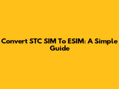 Convert STC SIM To ESIM: A Simple Guide