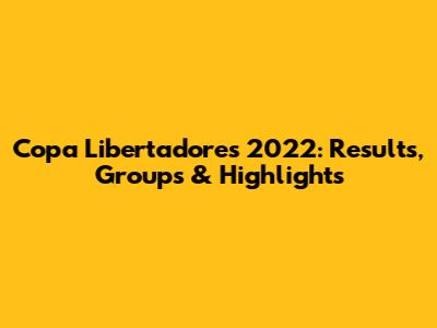 Copa Libertadores 2022: Results, Groups & Highlights