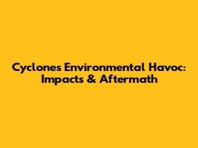 Cyclone's Environmental Havoc: Impacts & Aftermath