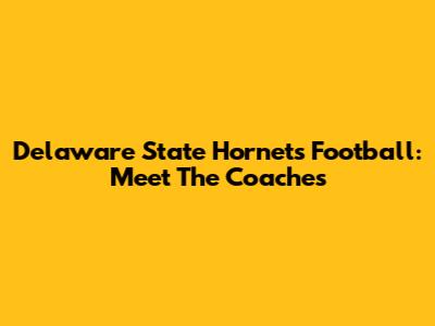 Delaware State Hornets Football: Meet The Coaches