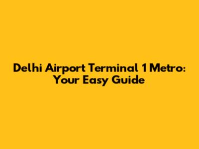 Delhi Airport Terminal 1 Metro: Your Easy Guide