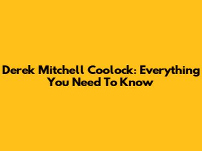 Derek Mitchell Coolock: Everything You Need To Know