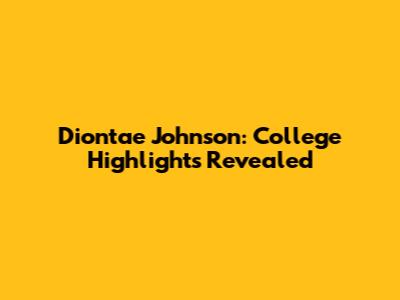 Diontae Johnson: College Highlights Revealed