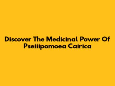 Discover The Medicinal Power Of Pseiiipomoea Cairica