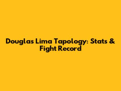 Douglas Lima Tapology: Stats & Fight Record