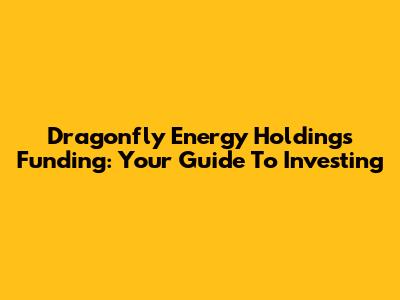 Dragonfly Energy Holdings Funding: Your Guide To Investing