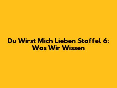 Du Wirst Mich Lieben Staffel 6: Was Wir Wissen
