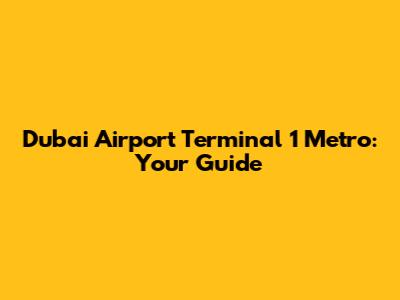 Dubai Airport Terminal 1 Metro: Your Guide