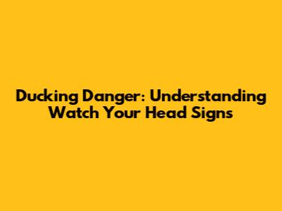 Ducking Danger: Understanding Watch Your Head Signs