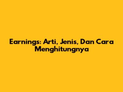 Earnings: Arti, Jenis, Dan Cara Menghitungnya