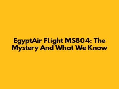 EgyptAir Flight MS804: The Mystery And What We Know