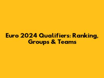 Euro 2024 Qualifiers: Ranking, Groups & Teams