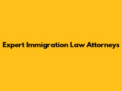 Expert Immigration Law Attorneys