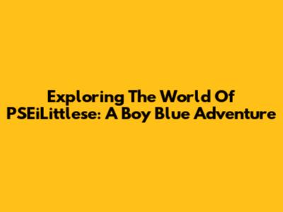 Exploring The World Of PSEiLittlese: A Boy Blue Adventure