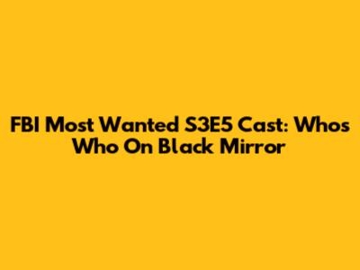 FBI Most Wanted S3E5 Cast: Who's Who On "Black Mirror"