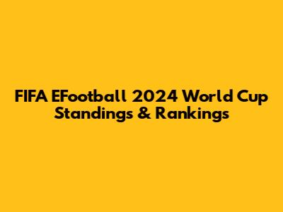 FIFA EFootball 2024 World Cup Standings & Rankings