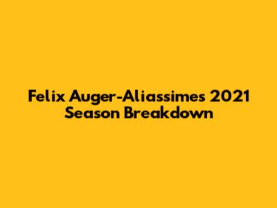 Felix Auger-Aliassime's 2021 Season Breakdown